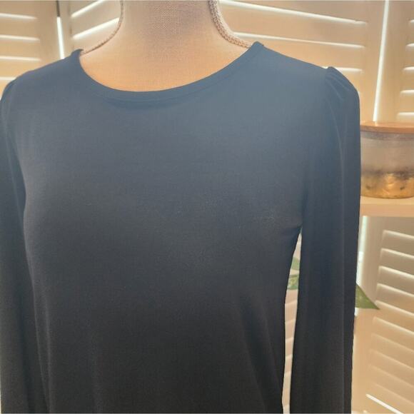TAHARI BLACK NEW LONG BUTTON SLEEVE TOP SIZE SMALL - Picture 3 of 8